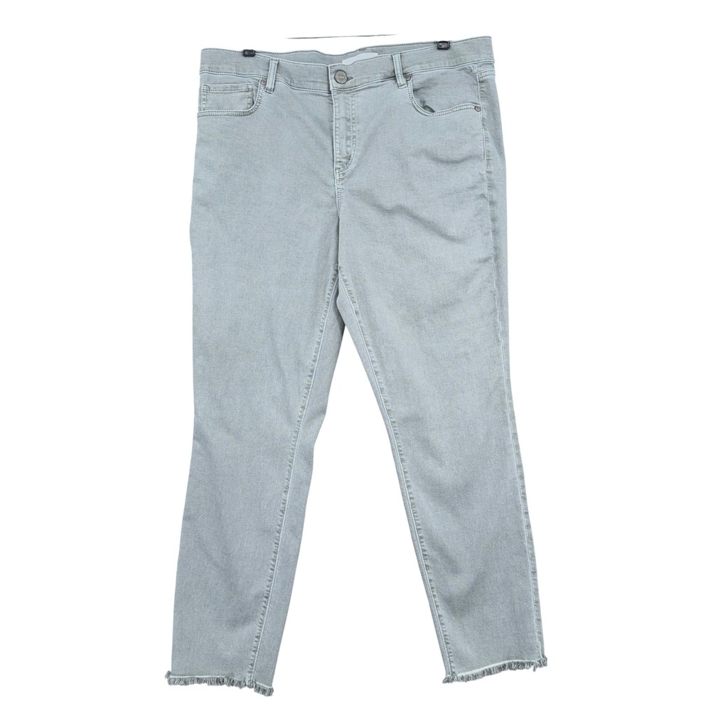 LOFT Modern Skinny Crop Women 12 31 Cotton Gray Pants